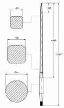 Punta filettata per caricamento frontale ø 42mm lunghezza 1250mm