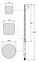 Punta filettata per caricamento frontale ø 42mm lunghezza 1400mm