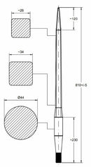 Punta filettata per caricamento frontale ø 42mm lunghezza 810mm