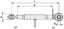 Terzo punto meccanico cat. II M27x3 lunghezza 300-430mm