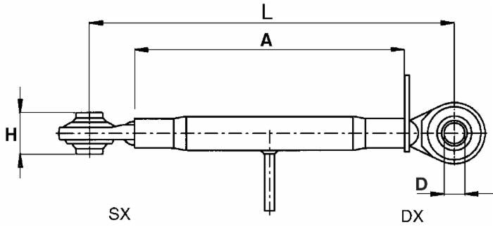 Terzo punto meccanico cat. II M27x3 lunghezza 300-430mm