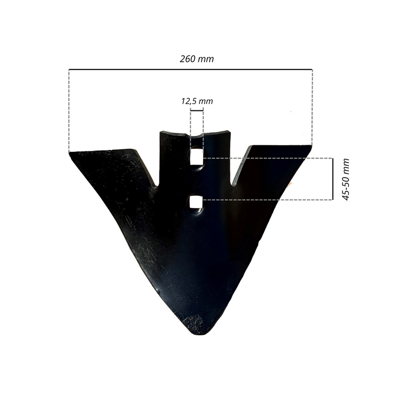 Vomere 260x200 centrale per molla quadra confezione da 2 pezzi
