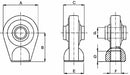 Supporto superiore rotula sferica Ø 19mm Ama con base tonda e grezza