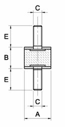 Antivibrante maschio/maschio 15x10,M4x14 confezione da 15 pezzi
