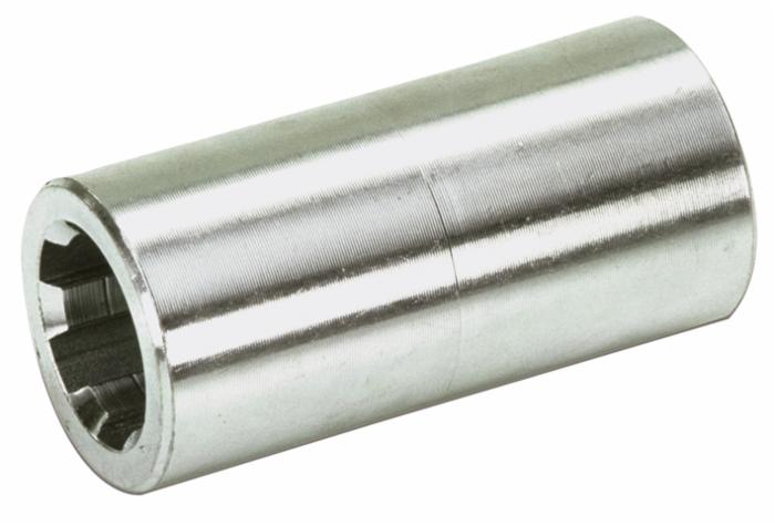 Bussola scanalata con profilo interno 18x22x5mm con 6 scanalature e lunghezza 50mm