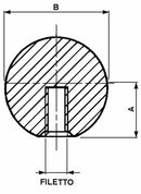 Pomolo a sfera Ø 45mm filetto 12MAx18mm confezione da 10 pezzi