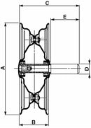 Disco ruota completo di assale sporgente