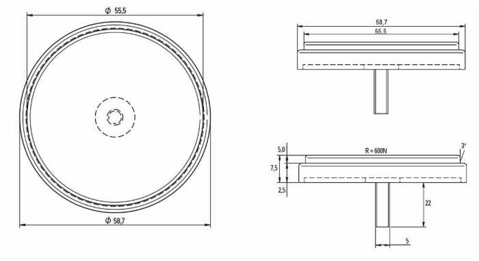 Catarifrangente con vite M5 bianco Ø 60mm confezione da 10 pezzi