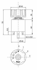 Commutatore luci 12V 4 posizioni con avvisatore acustico dima 22,5mm