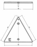 Catarifrangente triangolare rosso con viti M6x16mm confezione da 10 pezzi