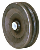 Ruota in lamiera 320x100mm con foro Ø 30mm e boccola in nylon autolubrificante