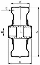 Ruota in lamiera 250x100x30mm