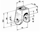Forcella ribaltabile per rimorchi 2 fori Ø 16mm lunga 102mm