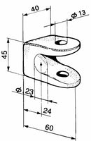 Forcella ribaltabile per cerniera posteriore per rimorchi Ø 13mm confezione da 2 pezzi
