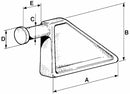 Piantone forgiato per chiusura a blocco delle sponde di rimorchi lungo 130mm Ø 30mm