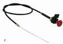 Tirante stop motore,cavo lunghezza 1200mm con leva d'arresto e pomello stop rosso