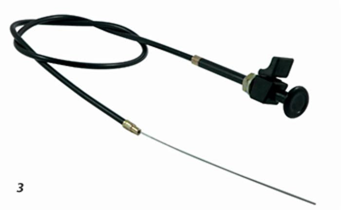 Tirante stop motore,cavo lunghezza 1200mm con leva d'arresto e pomello nero