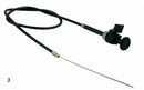 Tirante stop motore,cavo lunghezza 2200mm con leva d'arresto e pomello nero