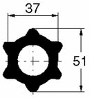 Tubo cardanico interno a stella tipo s4 lunghezza 3mt adattabile a Walterscheid lunghezza di 3 metri