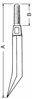 Dente per erpice lunghezza 380mm lunghezza filetto 55 mm confezione da 10 pezzi