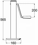 Servotimone con manovella laterale 60x565mm portata 800kg