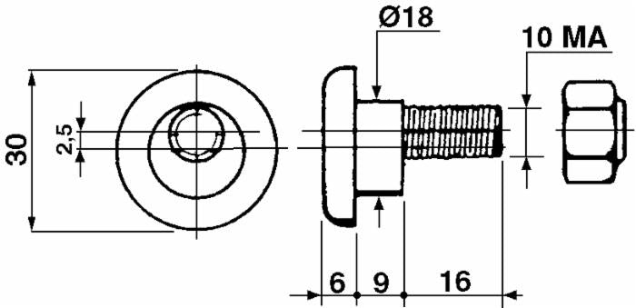 Bullone portalama adattabile Vicon 900,81160 M10 confezione da 5 pezzi