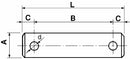 Perno ø26 utile 57 con 2 fori confezione da 3 pezzi