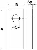 Coltello Falciatrice Dritto 108mm Foro Ø 21mm confezione da 15 pezzi