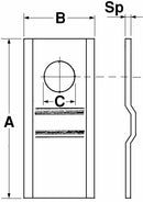 Coltello Piegato 105x47x3mm Foro Ø 21mm PZ CM120 confezione da 10 pezzi