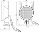 Faro da lavoro alogeno Ø 161mm con base magnetica e cavo spiralato