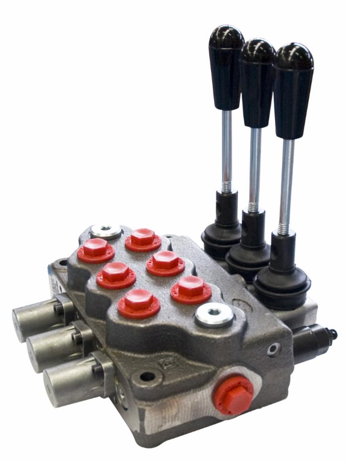 Distributore idraulico da 1/2" a 3 leve doppio effetto 80L