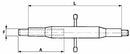 Tenditore filettato M22x2,5 con manicotto lunghezza 230mm
