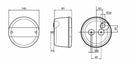 Fanale alogeno posteriore sx Ø 140mm confezione da 2 pezzi