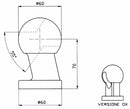 Sfera per rimorchi con asola sinistra Ø 60mm