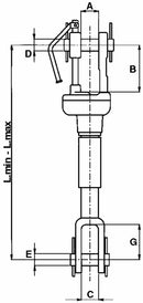 Braccio laterale sollevamento lunghezza 520-660mm