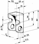 Supporto forato stretto per cerniere Ø 23mm confezione da 3 pezzi