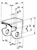 Supporto forato stretto per cerniera Ø 23mm confezione da 5 pezzi