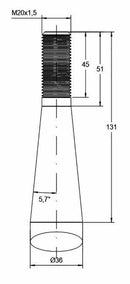 Dente a paletta per forca ø 36x1100 mm