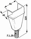 Supporto piantone lungo Ama maschio con filetto M20