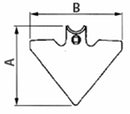 Vomerina triangolare 155x175mm per molla flex confezione da 3 pezzi