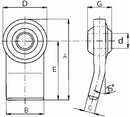 Supporto inferiore rotula sferica seconda categoria con Ø 28mm testa Ø 80mm e interasse 110mm