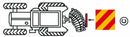 Pannello retroriflettente segnalatore attrezzature agricole 423x423mm