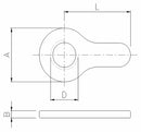 Controdado ad aletta filettato M36x3