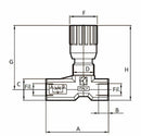 Regolatore di flusso bidirezionale da 3/8" in ottone