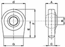 Supporto inferiore per rotula sferica I categoria Ø 22mm testa Ø 67mm