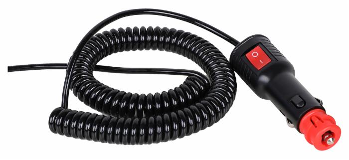 Cavo spiralato con spina accendisigari on/off 3,5m