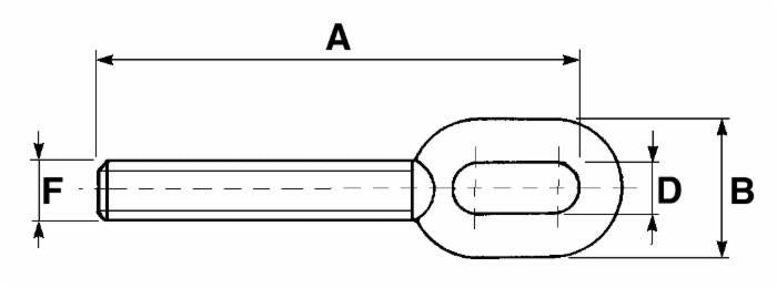 Tirante filettato M16x2 Sx con testa ad asola