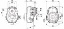 Riduttore gruppo 2 rapporto 3:1 per motori orbitali albero ø25mm da 11Kw