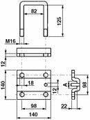 Staffa fissaggio molla quadra 25x25