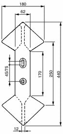 Vomere doppio cuore da 180mm